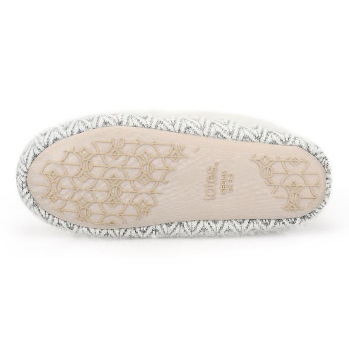 totes toasties® Ladies Sparkle Moccasin Slippers Cream Multi Extra Image 6